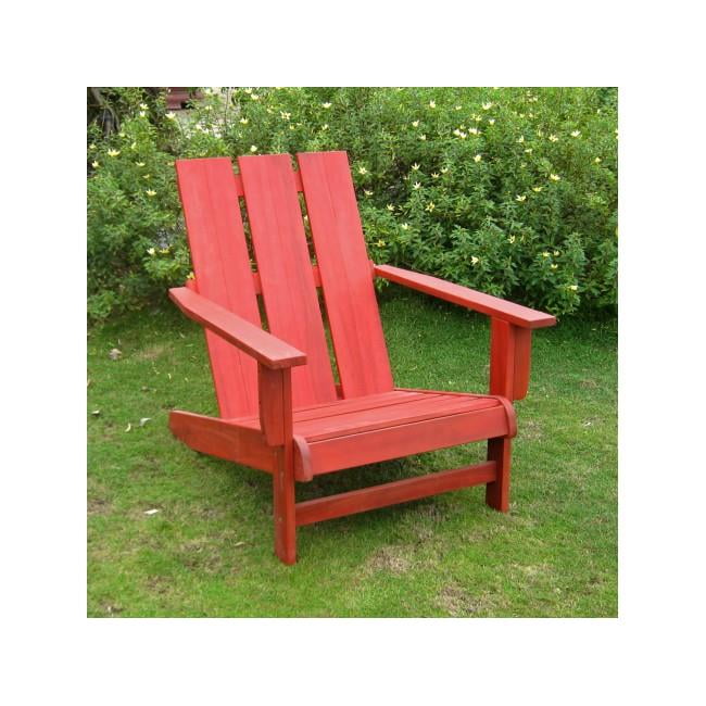 Acacia Large Square Back Adirondack Chair, Barn Red