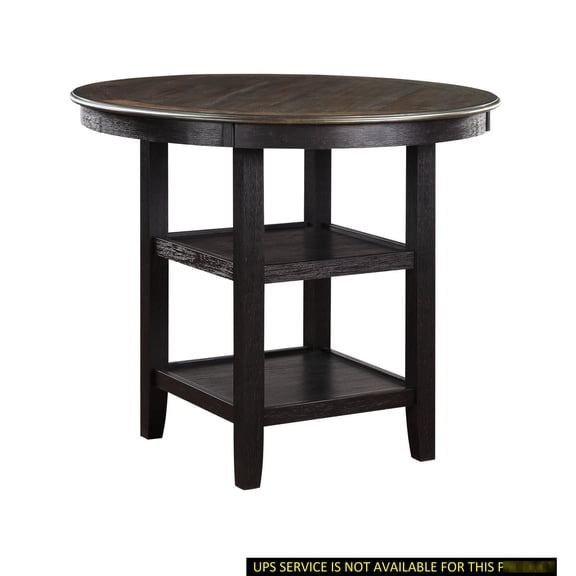 Acacia Material, Round Shape / Dining Table with Shelves for Accessories