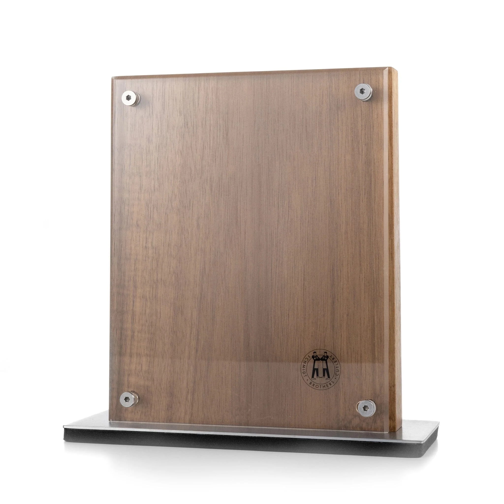 Acacia and Acrylic Magnetic Knife Block with Stainless Steel Base