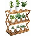thumbnail image 1 of Acacia Plant Stand Indoor, Wooden Outdoor Planter Stand, 3 Tier Succulent Shelf, Easy Assembly, Patio Balcony Sunroom Decor, Flower Garden Shelf,, 1 of 10
