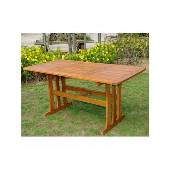 Acacia Rectangular Dining Table, Rustic Brown