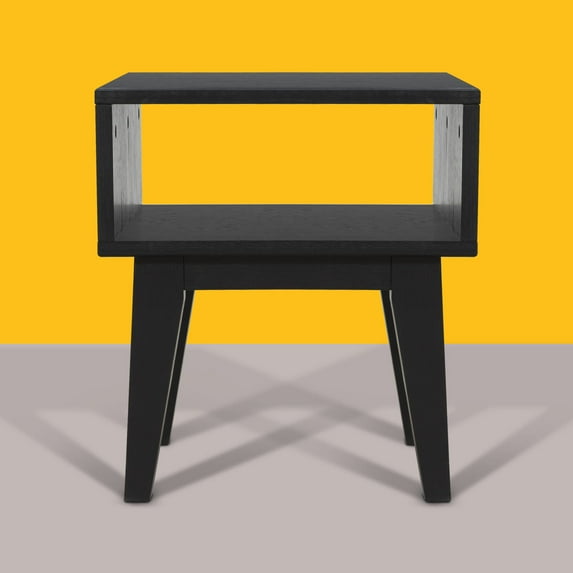 Acacia Serena Nightstand/End Table Solid Wood Bed Side Table for Bedroom Living Room College Dorm, Black Ristretto