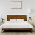 thumbnail image 1 of Acacia Serenity Bed Frame with Headboard Solid Wood Platform Bed, Queen Bed Frame, Tall Headboard Wood Bed Compatible with All Mattress Types, No Box Spring Needed, Quick & Easy Assembly, Caramel, 1 of 8