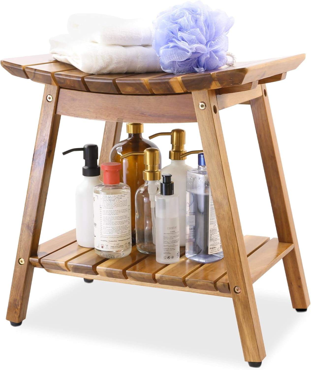 Acacia Shower Stool Bench for Inside Shower to sit on, 18 Inches Shower ...