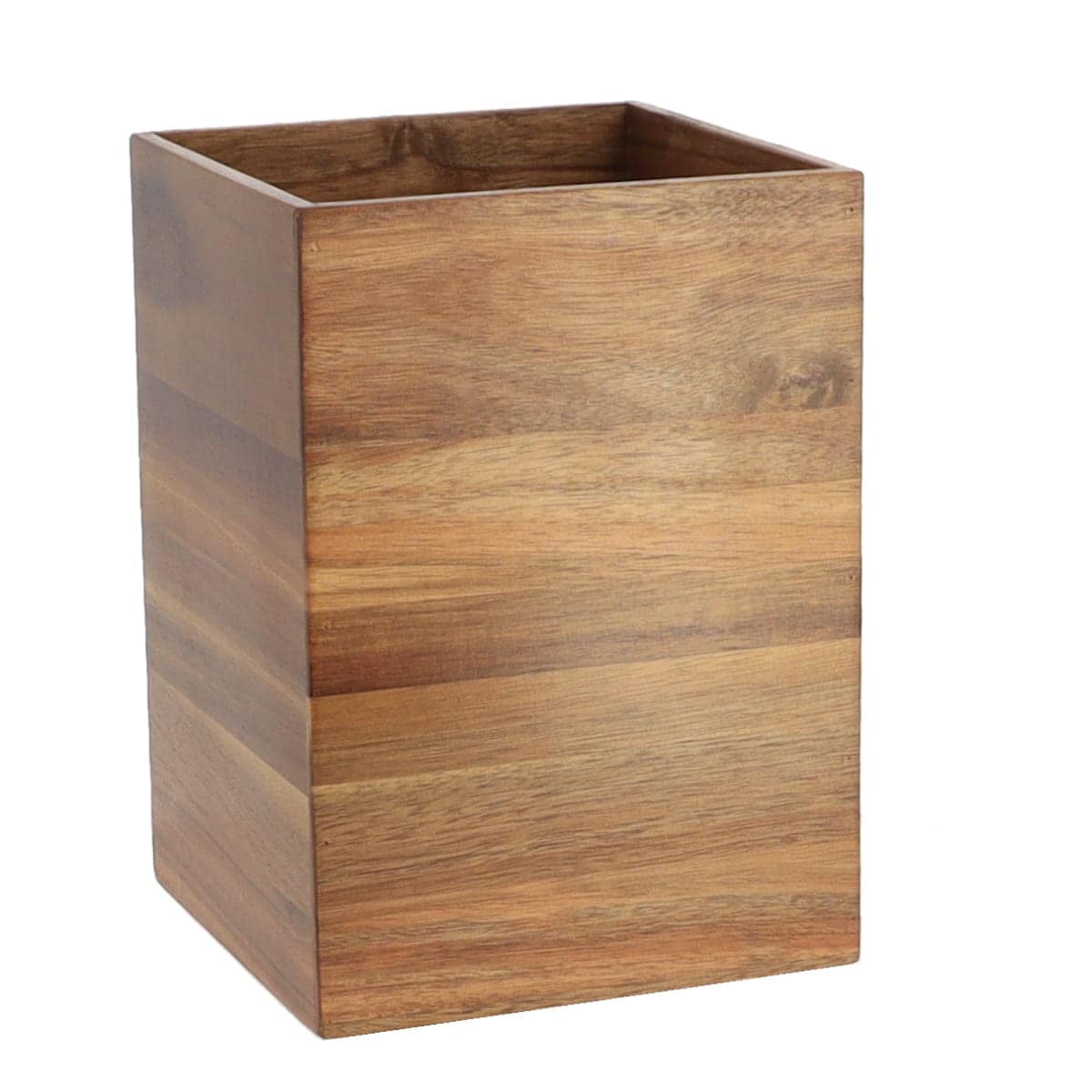 Acacia Wood Square Waste Basket for Bathroom/Bedroom - 2 Gallons