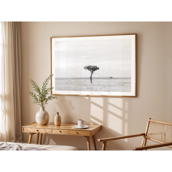 Acacia Tree Print South Africa Photography Black And White Wall Art, Unframed Paper Print