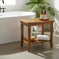 thumbnail image 1 of Acacia Wood 2-Tier Shower Bench Spa Stool with Storage and Non-Skid Feet Oak, 1 of 4