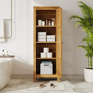 Acacia Wood Cabinet, Teak Finish