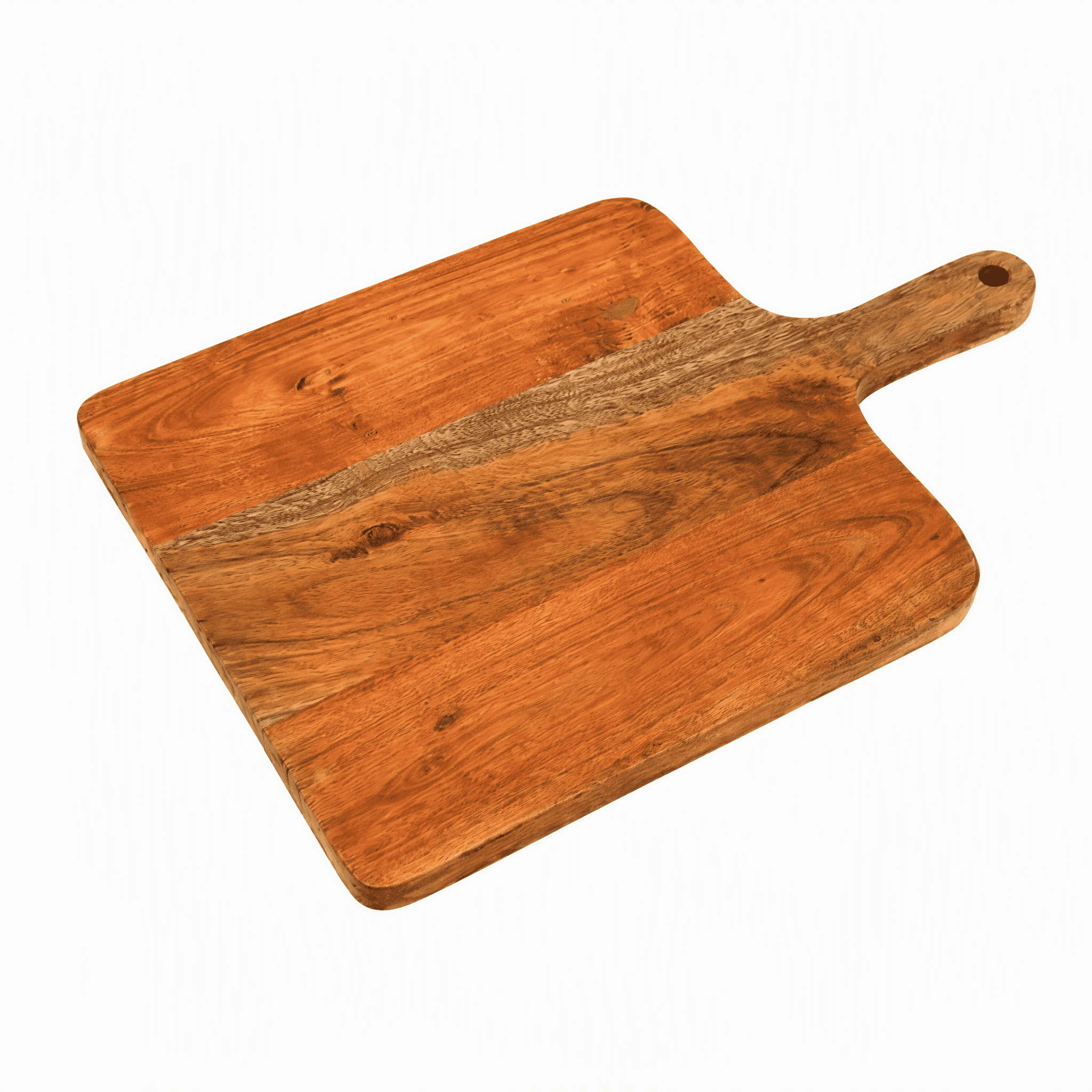 Acacia Wood Chopping Board with Handle, Wooden Cutting Board for Kitchen, Serving Board for Bread, Cheese, Fruits & Vegetables, Handcrafted Wood Paddle Board, 12x0.75x16 Inches