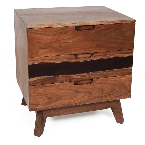 Acacia Wood Crafted - Rustic Elegance - Nightstand for Bedroom - Appealing Home Addition