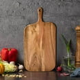 thumbnail image 1 of Acacia Wood Cutting Board With Handle 15 X 7.5In Wooden Chopping Board Kitchen Essential Knife Board Accessories For Meat Bread Serving Fruits Cheese-Beige, 1 of 4