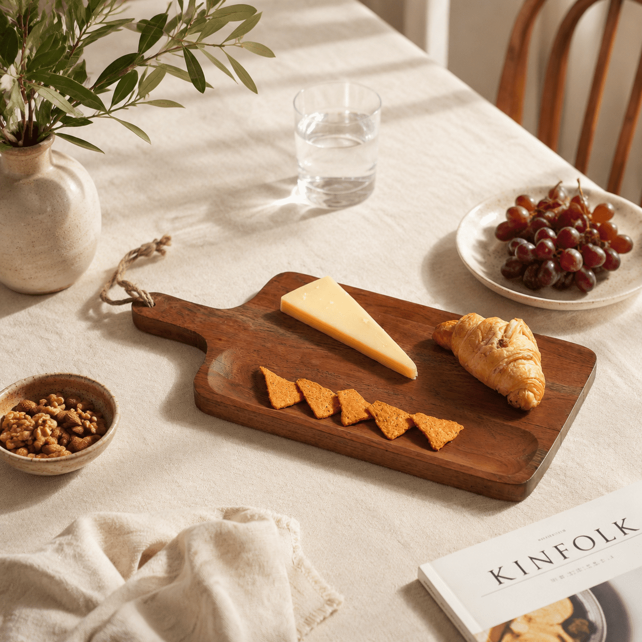 Acacia Wood Cutting Board with Handle, Handcrafted Wooden Chopping Board, Natural Finish Serving Board for Bread, Cheese, Charcuterie & Food Prep, Rectangular Paddle Board, 8 x 0.75 x 18 Inches