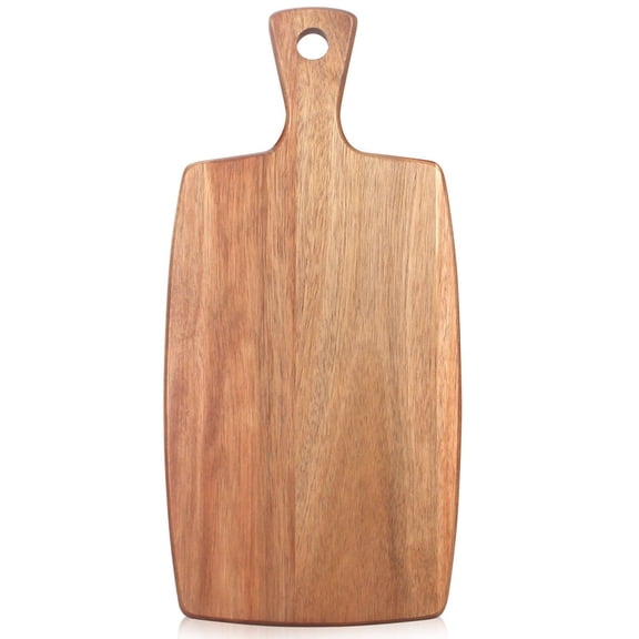 Acacia Wood Cutting Board with Handle Wooden Chopping Boards Small Charcuterie Board Butcher Chopping Block Meat Cutting Boards for Kitchen Bread Cheese Serving Board Paddle Carving Cutting Board