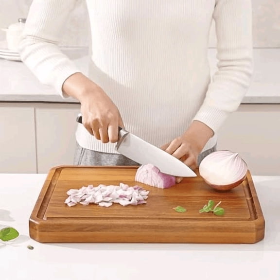 Acacia Wood Cutting Boards for Kitchen,Large Wooden Cutting Boards for Chopping Meat, Cheese, Fruits, and VegetablesExtra Large Charcuterie Board with Handles, Juice Groove