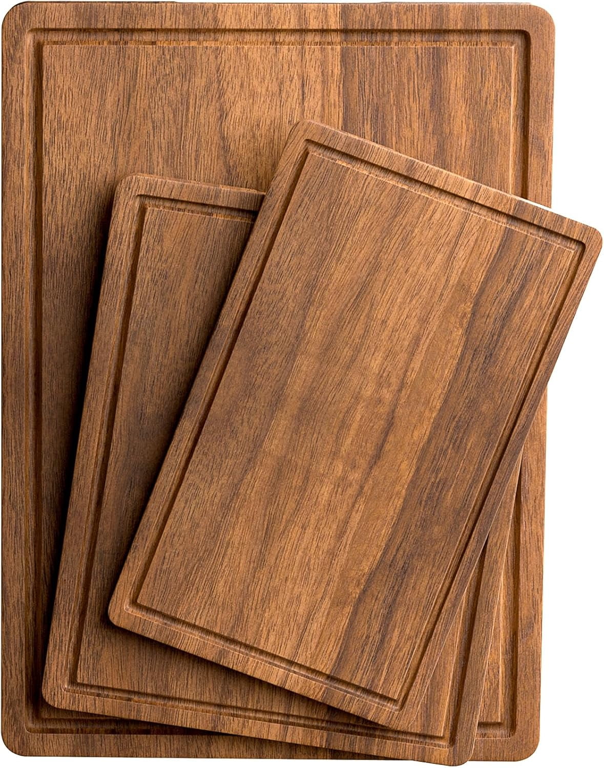 Acacia Wood Cutting Boards Set of 3 for Kitchen, Large Wooden Cutting Board with Juice Groove, Charcuterie Board, Chopping Board for Meat, Cheese, Fruits(17x12, 12x10, 12x7 inch) - Walmart.com