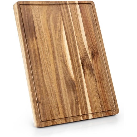 Acacia Wood Cutting Boards, arge Wooden Cutting Board with Juice Groove, Charcuterie Board, Chopping Board for Meat, Cheese, Fruits 24X18 Inch