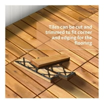 Acacia Wood Deck Tiles - 27 Pcs Interlocking Patio Flooring - Outdoor & Indoor Use - 12x12 Natural Finish - DIY Decking for Terrace, Balcony, Garden - 27 Sq Ft Coverage