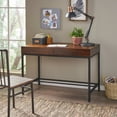 thumbnail image 1 of Acacia Wood Desk with Metal Legs and Drawers, 44 inch Wide Desk for Home Office, Industrial Storage Desk for Computer, Writing, Studying, 1 of 9