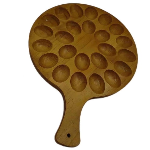 Acacia Wood Egg Platter and Charcuterie Board - 24 Hole Round Egg Holder Tray for Kitchen Countertops, Easter Celebrations, and Party Serving
