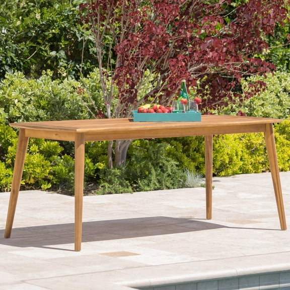 Acacia Wood Dining & Serving Table | Fit for Backyard Parties | Teak Finish on Acacia Wood | Solves Outdoor Multi - purpose Use Problem