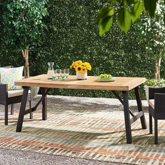 Acacia Wood Dining Set | Oil - Treated & Element - Resistant | Backyard Party