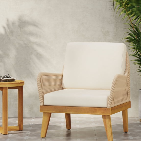 Acacia Wood & Distinctive Rope Pattern / Weather-Strong Club Chair