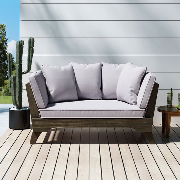 Acacia Wood, Expandable Design | Outdoor Seating Turned Comfortable Bed, Water-Resistant Cushions for Easy Cleaning