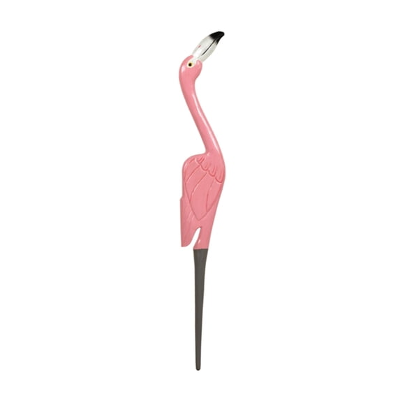 Acacia Wood Hand Painted Flamingo Garden Stake - Pink