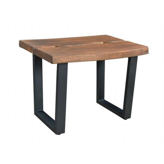 Acacia Wood & Iron End Table