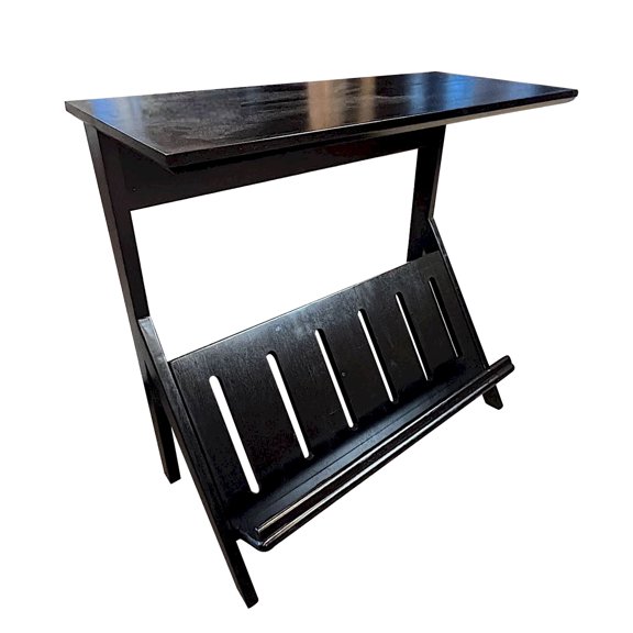 Acacia Wood K End Table with Display Rack