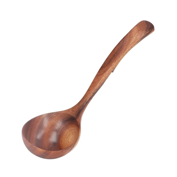 Acacia Wood Ladle - Long Handle Natural Texture Soup & Serving Spoon