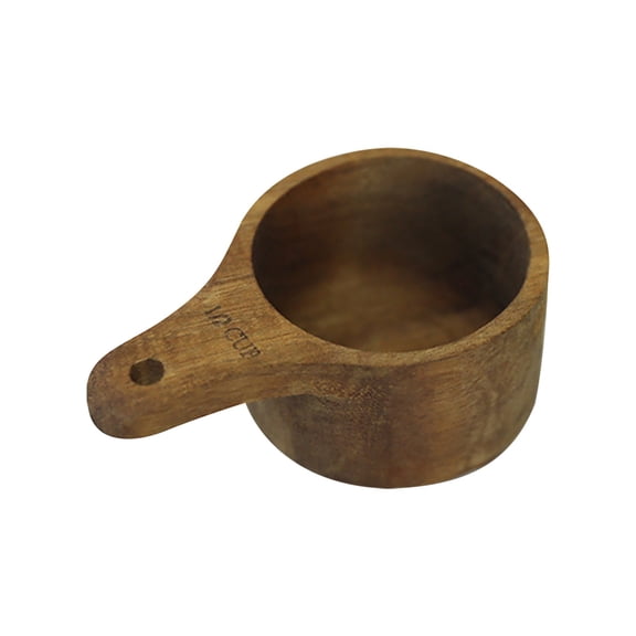 Acacia Wood Measuring Cups, Stackable Nesting Kitchen Measure Tool with Handle, Baking and Cooking Measuring Spoon, Handcrafted with Polish Finish, 4 Sizes Available, 1Pc,2.75"