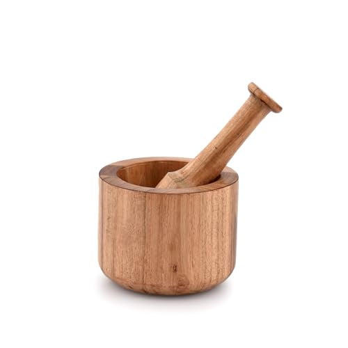 Acacia Wood Mortar and Pestle for Garlic Pepper Herb Crusher Kitchen Utensils Birthday Housewarming Gift. Mortar- 4" x 3" Pestle- 5.5"$$Home Decor, Kitchen, & Other