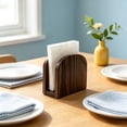 thumbnail image 1 of Acacia Wood Napkin Holder For Table, Napkin Holder, Napkin Dispenser, Semi-Circle Vertical Wooden Tissue Stand For Kitchen Counter, Brown, 4.7x3.9x2 In, 1 of 5