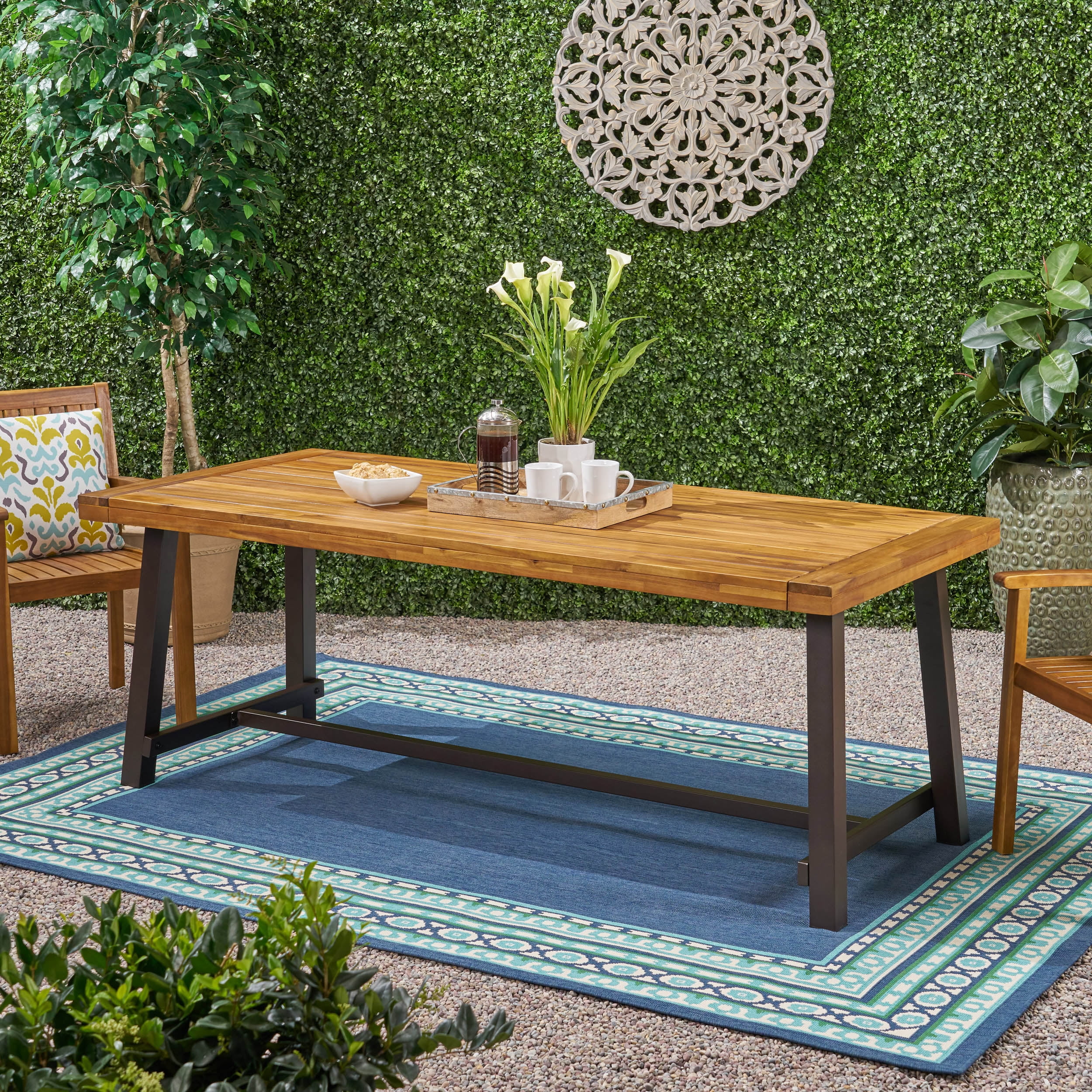 Acacia Wood Outdoor Dining Table, Teak Patio Table 79