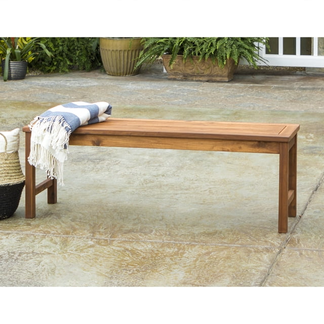 Acacia Wood Patio Bench, Brown - Walmart.com