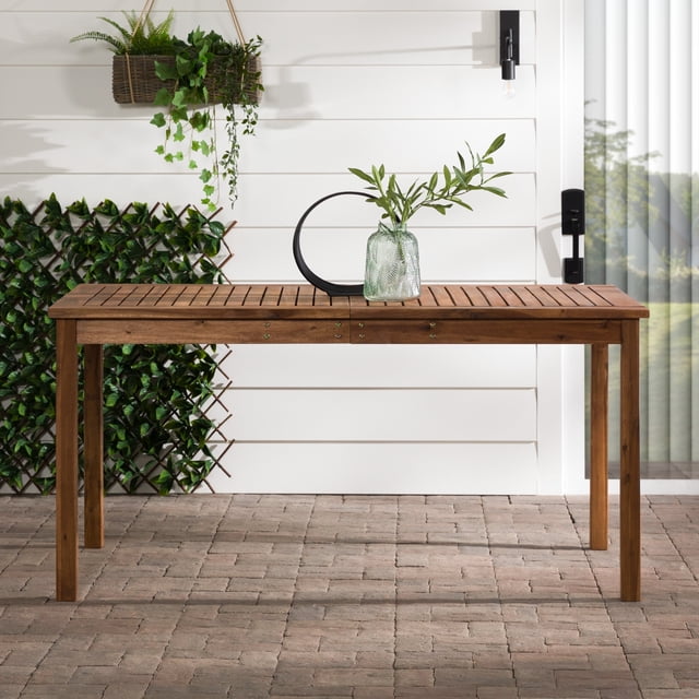 Acacia Wood Patio Simple Dining Table Brown