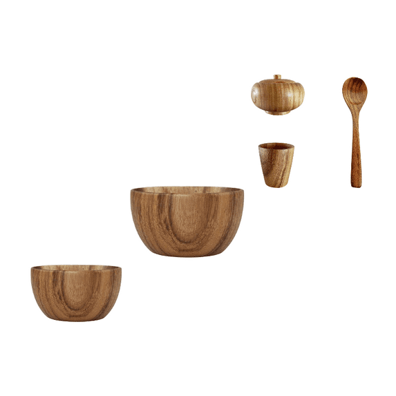 Acacia Wood Salad Bowl Set - Large 12" Solid Hardwood Serving Bowl for Fruits, Salads & Mixing, Natural Wooden Bowl with Smooth Finish for Kitchen & Dining Clearance