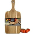 thumbnail image 1 of Acacia Wood Serving Board with Handle 18x9 - Charcuterie & Cheese Platter, Breakfast & Cutting Board, Durable Kitchen Essential, 1 of 7