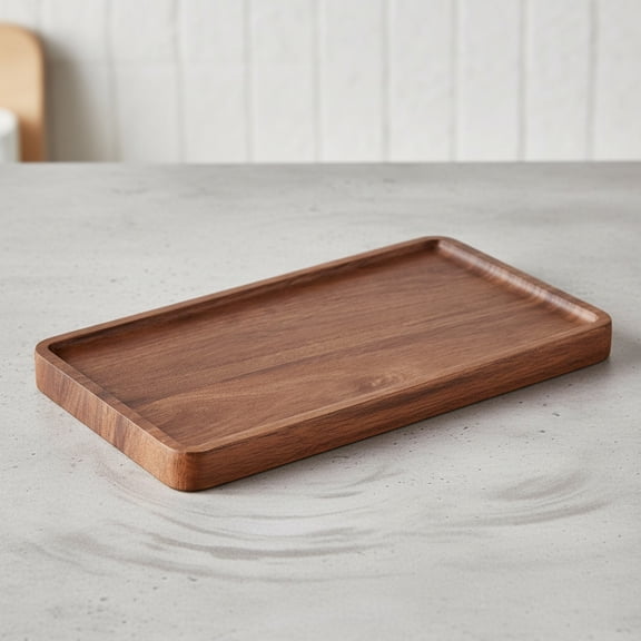 Acacia Wood Serving Tray, Decorative Trays Platter for Coffee Table, Living Room, Bar, Party, Mini Charcuterie Boards Cheese Board, Home Decor