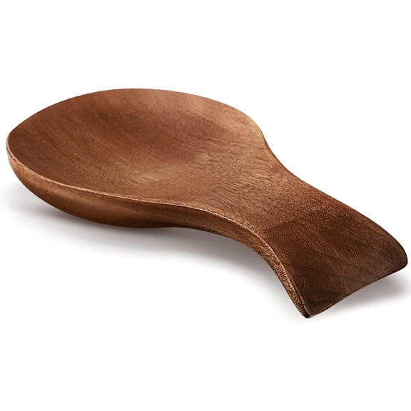 Acacia Wood Spoon Rest for Stove Top Bamboo Holder for Spatula Rest for Kitchen, Counter Spoon Holder for Countertop, Modern and Rustic for Farmhouse as Dining Table Decoration(Brown)