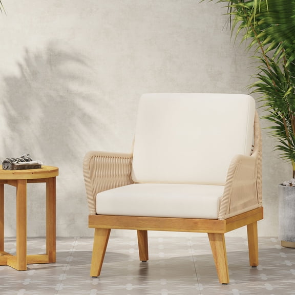 Acacia Wood Structure | All - Season Outdoor Seating | Unique Rope Weave Look