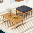 thumbnail image 1 of Acacia Wood Structure | Modern Coffee Table and Ottoman | Sleek Appearance and Solid Build, 1 of 4