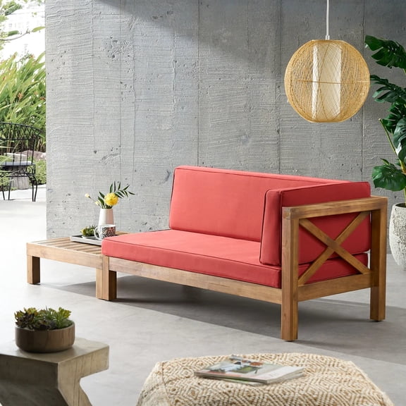 Acacia Wood That Withstands Elements - Enjoy the Outdoors on This Red Seating Set