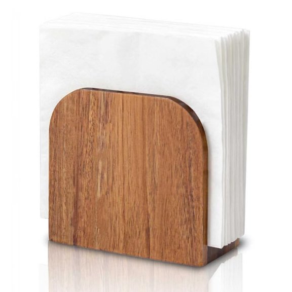 Acacia Wood Upright Napkin Holder–Rustic Wooden Holder for Kitchen Countertop Table,Dining Room,Party