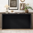 thumbnail image 1 of Acacia Wood Veneer Simple Entryway Table with Wavy Design,Suitable for Study, Entryway, Hallway, Living Room, Foyer (Black), 1 of 9