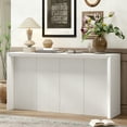 thumbnail image 1 of Acacia Wood Veneer Simple Entryway Table with Wavy Design,Suitable for Study,Entryway, Hallway, Living Room, Foyer, 1 of 9