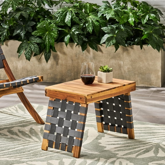 Acacia Wood and Woven Style | Foldable for Travel, Outdoor Relax | Lightweight and Wear-Resistant