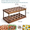 Acacia Wooden Double Layer Egg Holder 36 Capacity Countertop Egg Rack ...