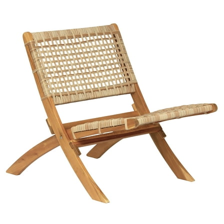Acacia and Rope Lounge Chair Exotic Boho Outdoor